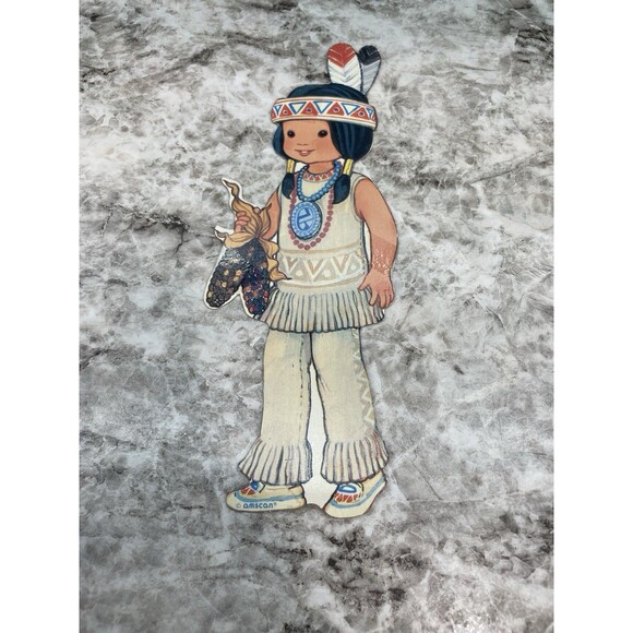 7 Vintage Amscan Thanksgiving Cardboard Cutouts Die Cut Pilgrims Pumpkins Turkey - Picture 10 of 11